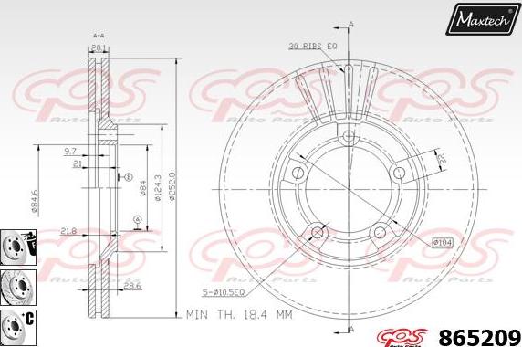 Maxtech 861117 - Гальмівний диск autocars.com.ua