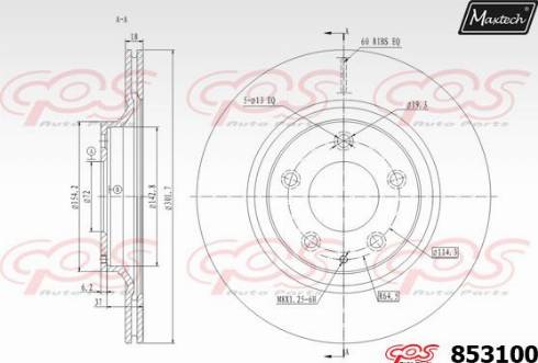 Maxtech 853100.0000 - Гальмівний диск autocars.com.ua