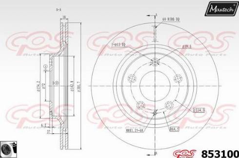 Maxtech 853100.0060 - Гальмівний диск autocars.com.ua