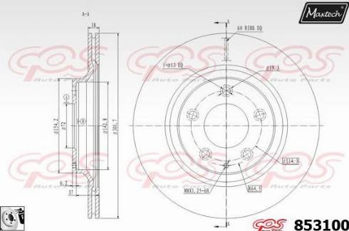 Maxtech 853100.0080 - Гальмівний диск autocars.com.ua