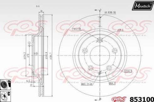 Maxtech 853100.6060 - Гальмівний диск autocars.com.ua