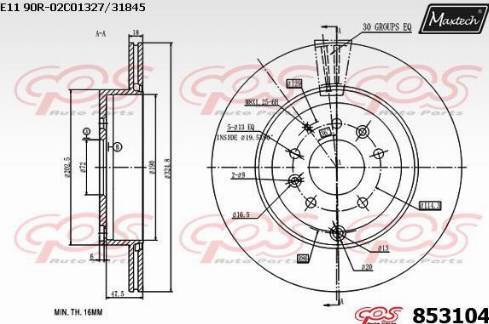 Maxtech 853104.0000 - Гальмівний диск autocars.com.ua