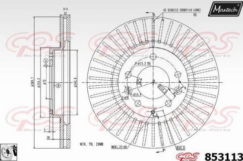 Maxtech 853113.0080 - Гальмівний диск autocars.com.ua