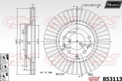 Maxtech 853113.6980 - Гальмівний диск autocars.com.ua