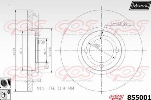 Maxtech 855001.6060 - Гальмівний диск autocars.com.ua