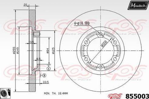 Maxtech 855003.0060 - Тормозной диск autodnr.net