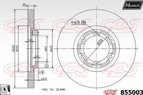 Maxtech 855003.0080 - Тормозной диск autodnr.net