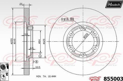 Maxtech 855003.6060 - Тормозной диск autodnr.net