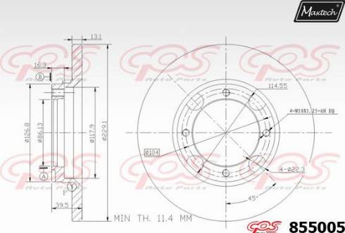 Maxtech 855005.0000 - Гальмівний диск autocars.com.ua