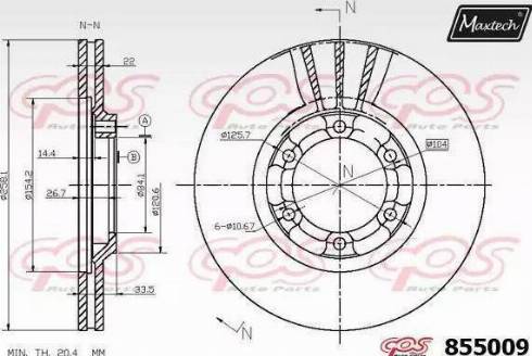 Maxtech 855009.6880 - Гальмівний диск autocars.com.ua