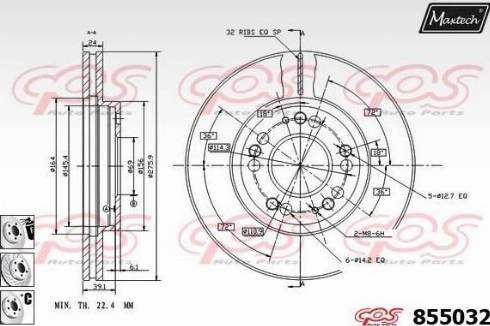 Maxtech 855032.6880 - Тормозной диск autodnr.net