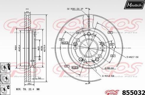 Maxtech 855032.6980 - Тормозной диск autodnr.net