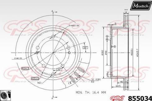 Maxtech 855034.0060 - Гальмівний диск autocars.com.ua