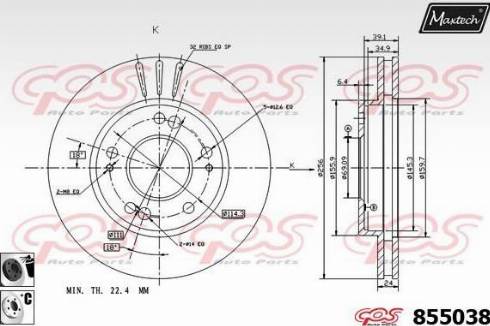 Maxtech 855038.6060 - Тормозной диск autodnr.net