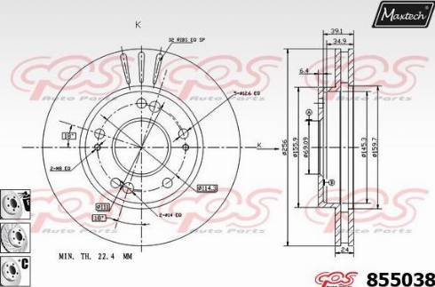 Maxtech 855038.6880 - Тормозной диск autodnr.net