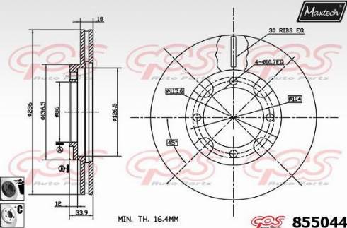 Maxtech 855044.6060 - Гальмівний диск autocars.com.ua