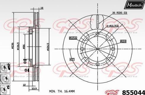 Maxtech 855044.6980 - Гальмівний диск autocars.com.ua