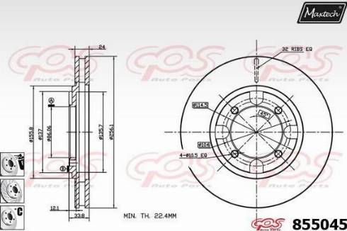 Maxtech 855045.6880 - Гальмівний диск autocars.com.ua