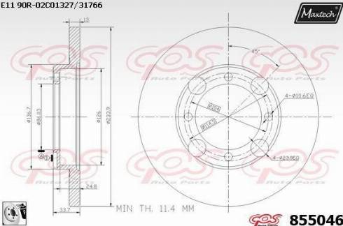 Maxtech 855046.0080 - Тормозной диск autodnr.net