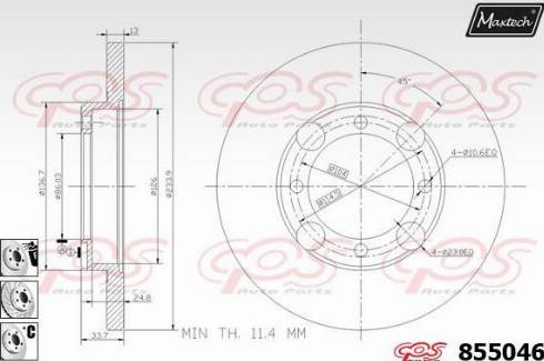 Maxtech 855046.6880 - Тормозной диск autodnr.net