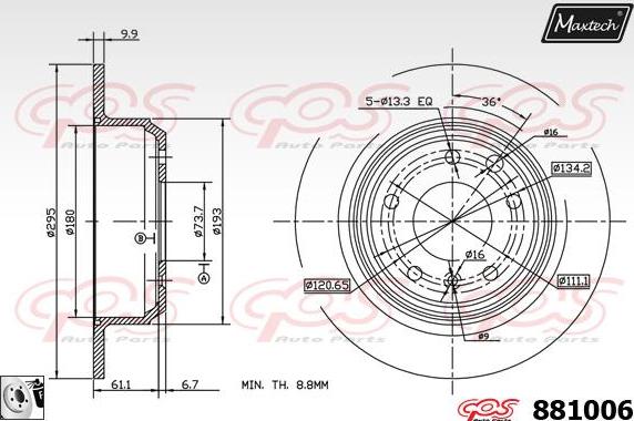 Maxtech 855046 - Тормозной диск autodnr.net