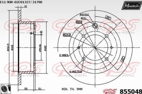 Maxtech 855048.0060 - Гальмівний диск autocars.com.ua