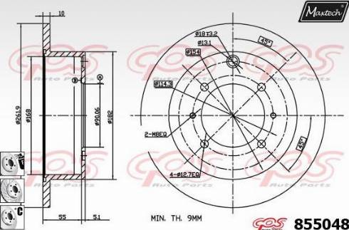 Maxtech 855048.6980 - Гальмівний диск autocars.com.ua