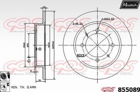 Maxtech 855089.6060 - Гальмівний диск autocars.com.ua