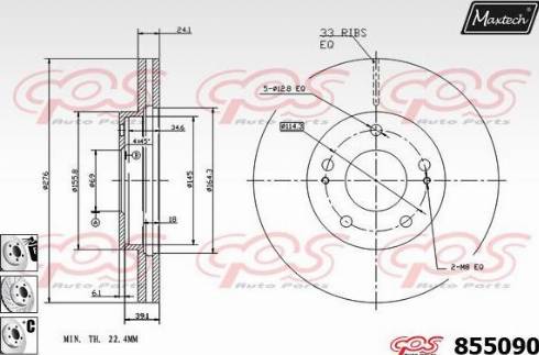 Maxtech 855090.6980 - Тормозной диск autodnr.net