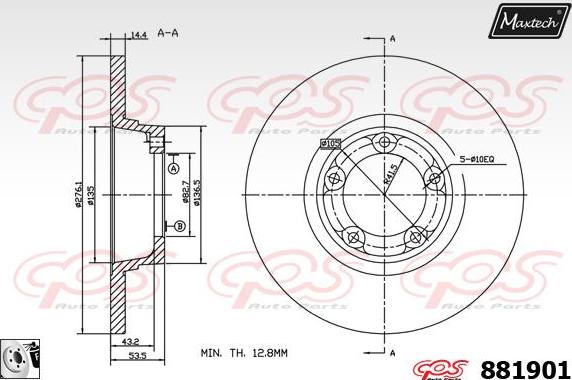 Maxtech 855090 - Тормозной диск autodnr.net