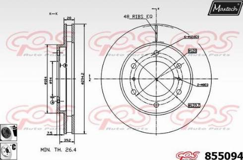 Maxtech 855094.6060 - Гальмівний диск autocars.com.ua