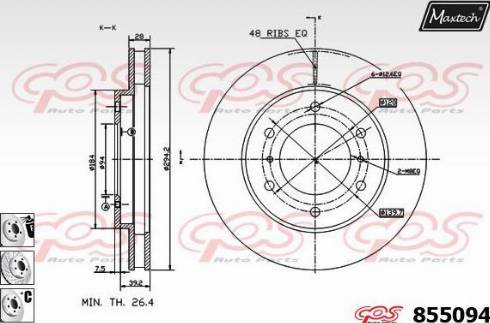 Maxtech 855094.6980 - Гальмівний диск autocars.com.ua