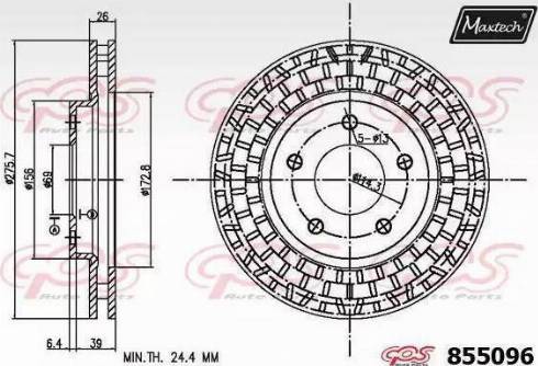 Maxtech 855096.6060 - Гальмівний диск autocars.com.ua