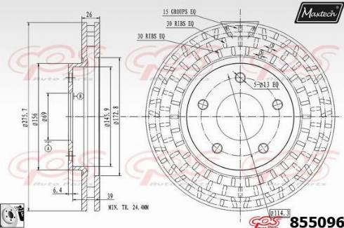 Maxtech 855096.0080 - Гальмівний диск autocars.com.ua