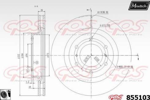 Maxtech 855103.0060 - Гальмівний диск autocars.com.ua