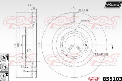 Maxtech 855103.6980 - Гальмівний диск autocars.com.ua