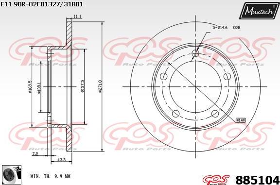 Maxtech 855103 - Гальмівний диск autocars.com.ua