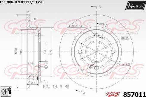 Maxtech 857011.0080 - Гальмівний диск autocars.com.ua