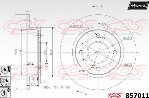 Maxtech 857011.6980 - Гальмівний диск autocars.com.ua