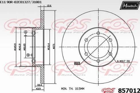 Maxtech 857012.0000 - Тормозной диск autodnr.net