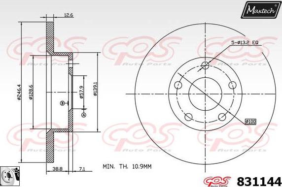 Maxtech 857012 - Тормозной диск autodnr.net