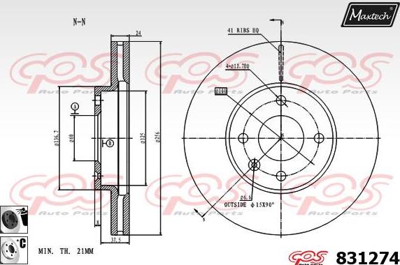 Maxtech 857014 - Гальмівний диск autocars.com.ua