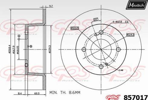 Maxtech 857017.0000 - Тормозной диск autodnr.net