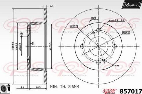 Maxtech 857017.0060 - Тормозной диск autodnr.net