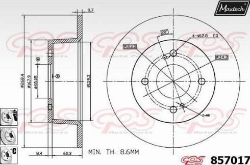 Maxtech 857017.6880 - Тормозной диск autodnr.net