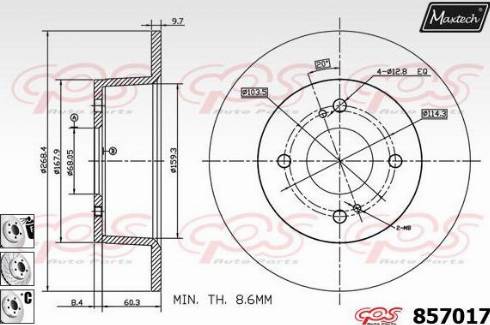 Maxtech 857017.6980 - Тормозной диск autodnr.net