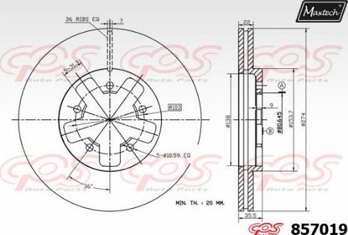 Maxtech 857019.0000 - Тормозной диск autodnr.net