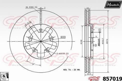 Maxtech 857019.0080 - Тормозной диск autodnr.net