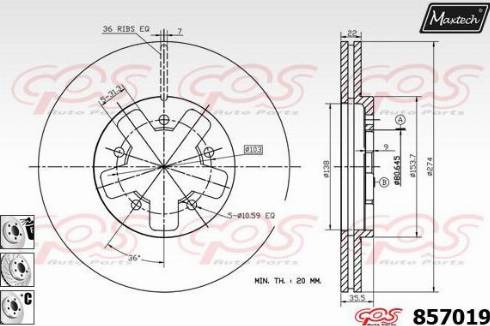 Maxtech 857019.6880 - Тормозной диск autodnr.net