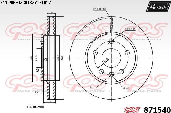 Maxtech 857019 - Тормозной диск autodnr.net